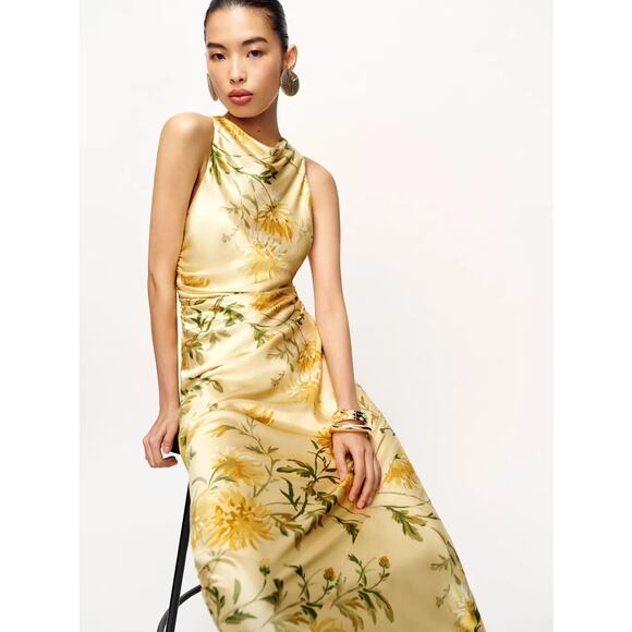 Reformation Anaiis Silk Dress Honeyglow - Picture 2 of 13